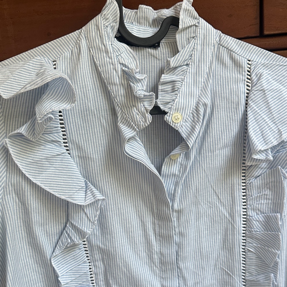 Striped Ruffle Shirt - Picture 2 of 5